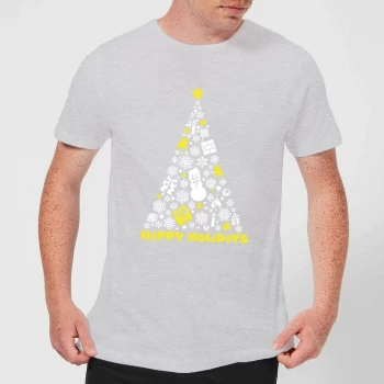Image of Nintendo White Christmas Happy Holidays Grey T-Shirt - M