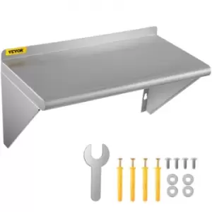 image of VEVOR Stainless Steel Wall Shelf Commercial Kitchen Shelf 12''x24'' w/ Brackets