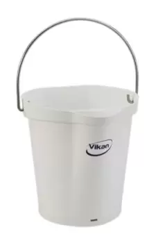 image of Vikan 6L Plastic White Bucket With Handle