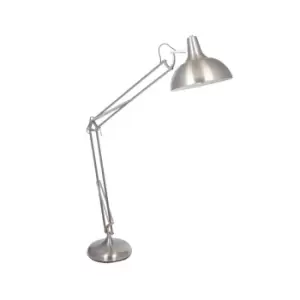 image of Brushed Chrome Metal Task Floor Lamp