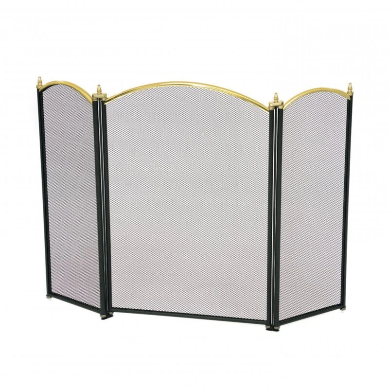 Image of Oypla 3 Panel Fire Screen Spark Guard Black unisex