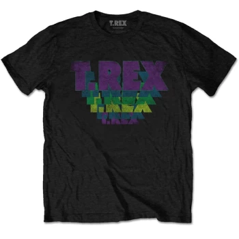 image of T-Rex - Stacked Logo Unisex Large T-Shirt - Black