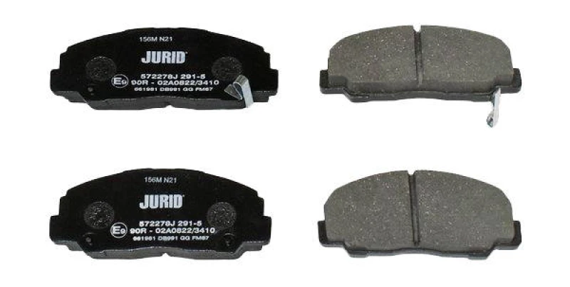 Image of JURID 572278J Brake pad set with acoustic wear warning, without accessories Brake Pad Set,disc brake (402)