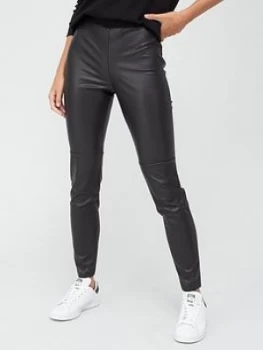 image of Hugo Boss Honati Faux Leather Leggings Black Size XS Women