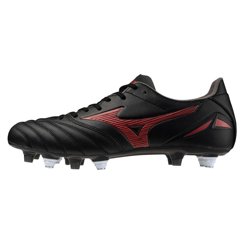 Image of Mizuno Morelia Neo Pro Adults Rugby Boots Black/Red/Black male 9 (43)