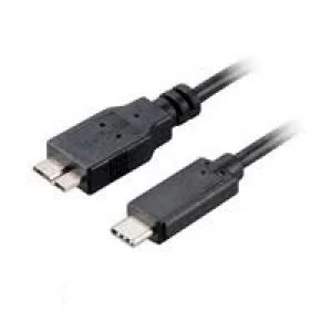 Image of Akasa USB 3.0 C (M) to USB 3.0 Micro B (M) 1m Black Retail Packaged Data Cable