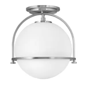 image of Quintiesse Hinkley Somerset Globe Ceiling Light Brushed Nickel