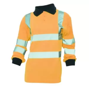 Yoko Ladies/Womens Hi-Vis Long Sleeve Polo Shirt (XL) (Hi Vis Orange)