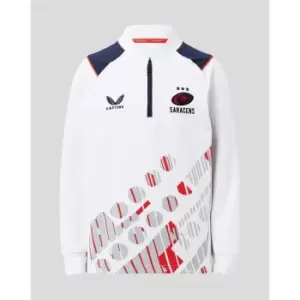 Image of Castore Saracens quarter Zip Junior - White