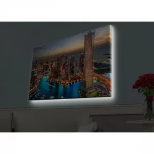 Image of 4570HDACT-082 Multicolor Decorative LED Lighted Canvas Painting