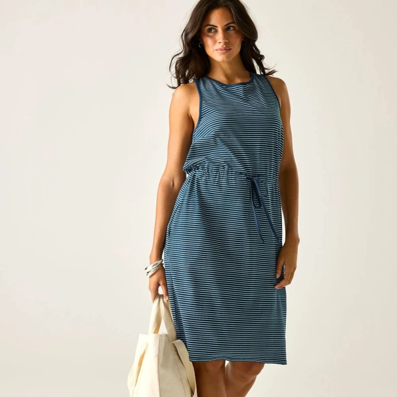 Image of Regatta Womens Amorie Cotton-Blend Jersey Dress in Navy Size: 18 Navy Female 18
