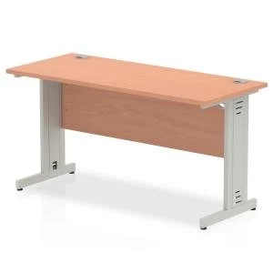 Image of Trexus Desk Rectangle Cable Managed Silver Leg 1400x600mm Beech Ref