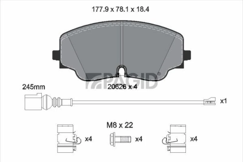 Image of Brake pad set PAGID T2916N