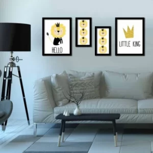 Image of 4P3040SCT016 Multicolor Decorative Framed MDF Painting (4 Pieces)