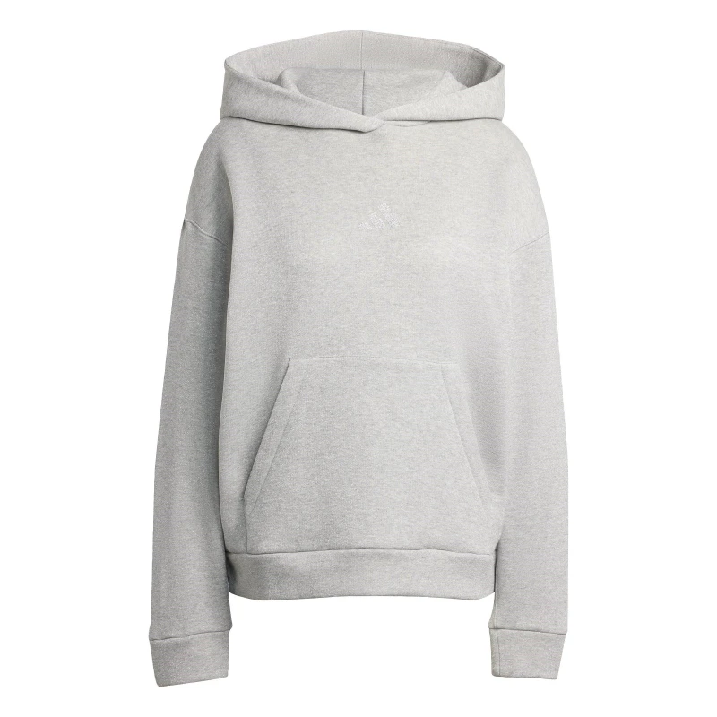 Image of adidas Womens Glitter Over-the-Head Hoodie Silver female M (12-14)