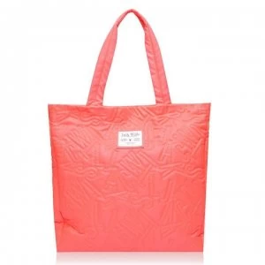 image of Jack Wills Kingsheaton Quilted Shopper Bag - Pale Coral