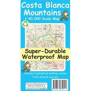 image of Costa Blanca Mountains Tour & Trail Super-Durable Map Sheet map 2018