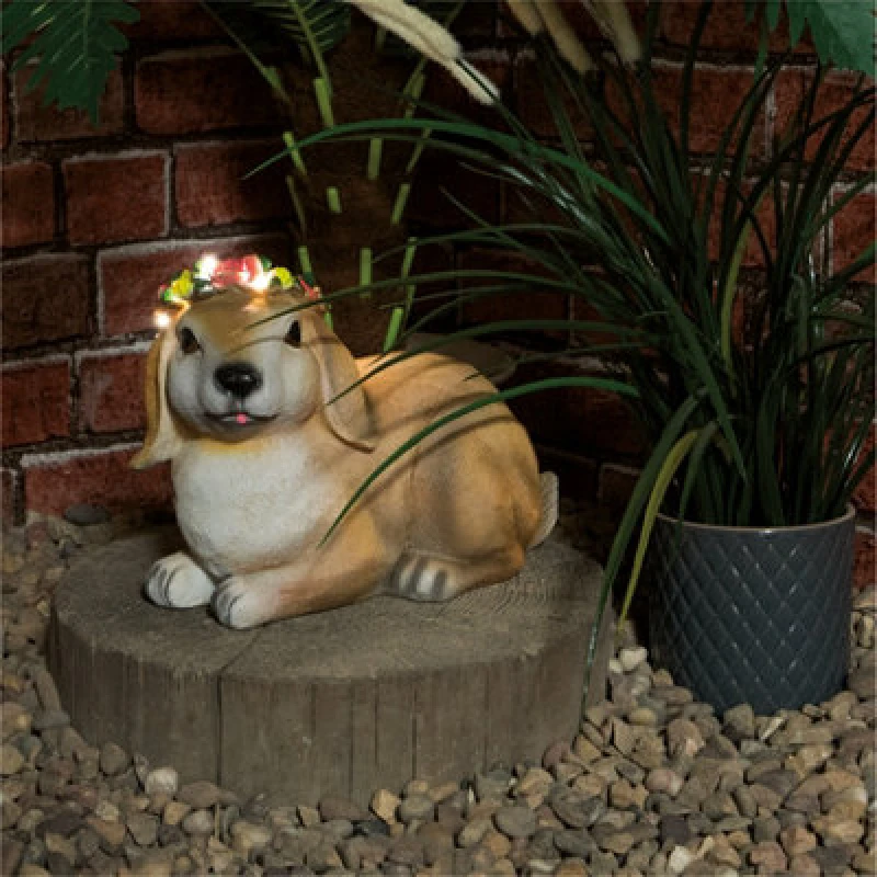 Image of Netagon Garden Outdoor Solar Powered Light Up Animal Rabbit Ornament Gnome Decoration