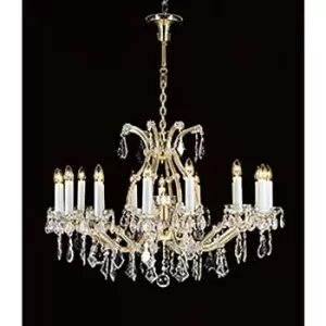 Image of Impex Karlova Crystal Gold 17 Arm Chandelier