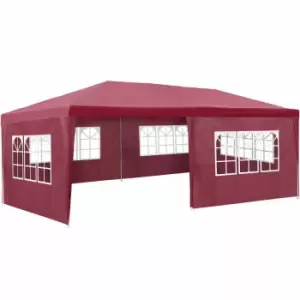 Tectake Gazebo 6X3M With 5 Side Panels Red