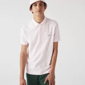 Image of Mens Lacoste Paris Polo Shirt Regular Fit Stretch Cotton Pique Size 2 - XS Light Pink