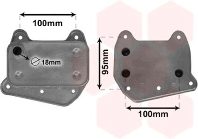 Image of VAN WEZEL Engine oil cooler VAN WEZEL 30003376