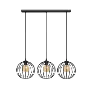 image of Mercure Straight Bar Pendant Ceiling Light Black 70cm