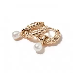 Image of Treasures Rope Pearl Huggie 18ct Gold Plated Earrings TE06_GP