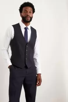 image of Plus Tailored Fit Navy Essential Waistcoat