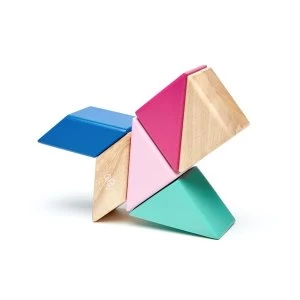 Image of 6 Piece Tegu Pocket Pouch Prism Magnetic Wooden Block Set Blossom