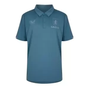 Castore Aston Villa Mens Staff Travel Polo - Blue