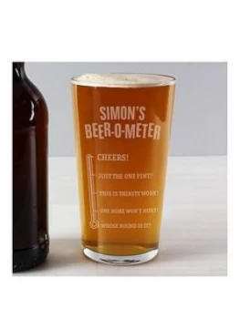 image of Beer-O-Meter Pint Glass, One Colour, Women