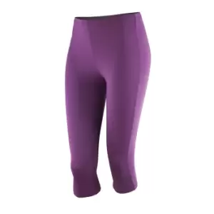 image of Spiro Womens/Ladies Impact Softex Breathable Capri Pants (XS) (Grape)