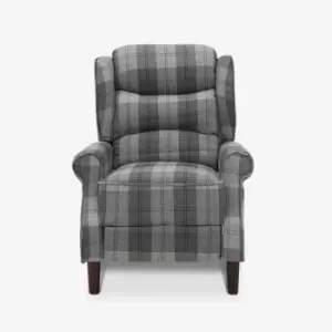 image of Nairn Grey Tartan Recliner - V2