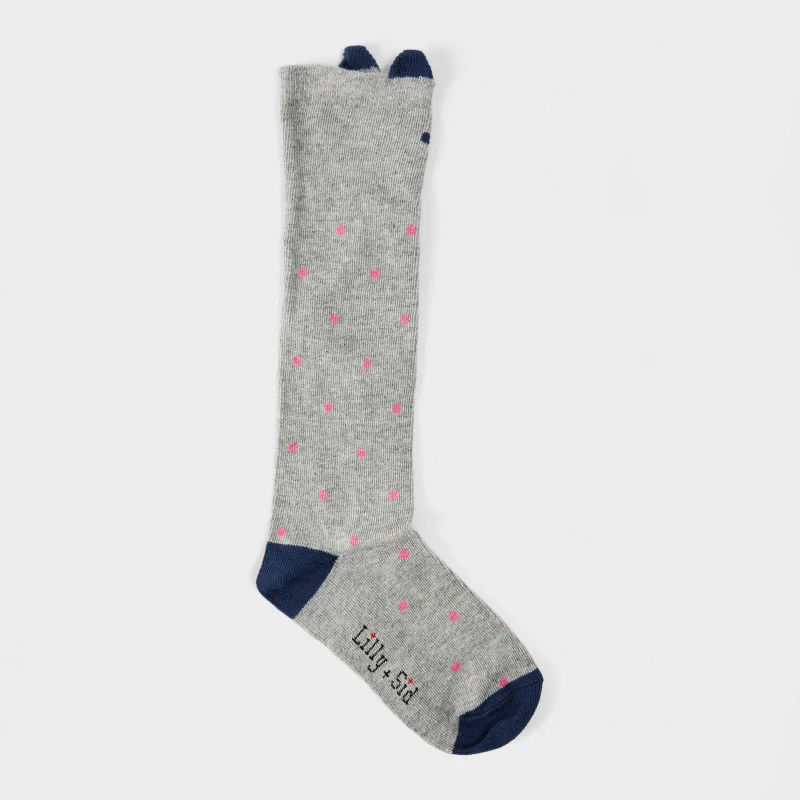 Image of Lilly + Sid Dotty Leopard Knee High Socks Multi