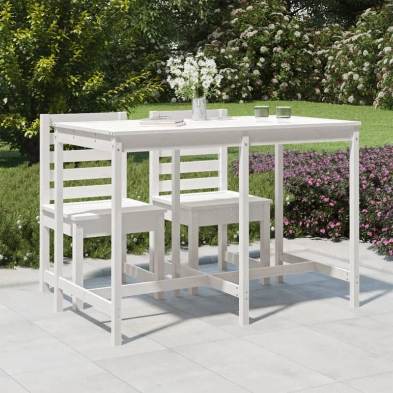 Image of VIDAXL Garden Table White 159.5x82.5x110cm Solid Wood Pine Vidaxl 8720845692094