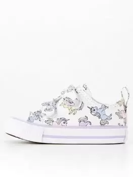 Converse Infant Chuck Taylor All Star Easy-On Unicorns - White/Print, White/Purple, Size 9