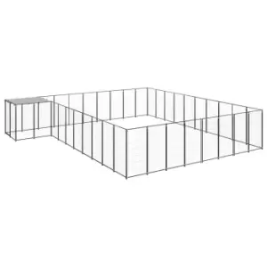 Image of Vidaxl Dog Kennel Black 25.41 M Steel