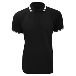 Image of Kustom Kit Mens Tipped PiquA Short Sleeve Polo Shirt (M) (Black/White)