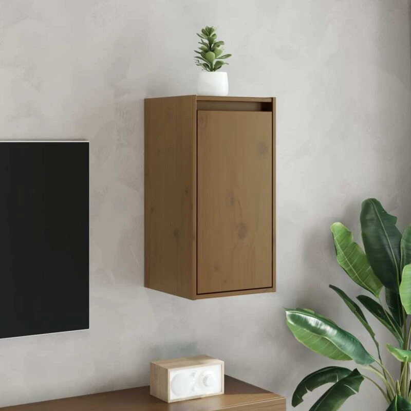 Image of VIDAXL Vidaxl - Wall Cabinet Honey Brown 30x30x60cm Solid Wood Pine 8720286840832