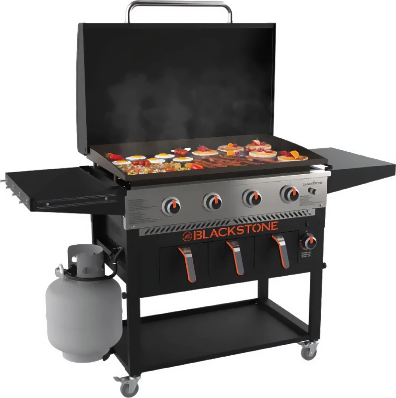 Image of Blackstone 36" Griddle Plus with Air Fryer 4 Burner Gas Barbecue - Black