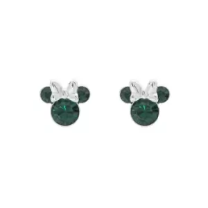 Image of Disney Minnie Mouse Green May Birthstone sterling silver Crystal Earrings E905162RMAYL