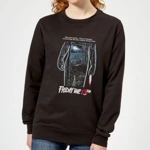 image of Friday the 13th Vintage Poster Womens Sweatshirt - Black - 5XL