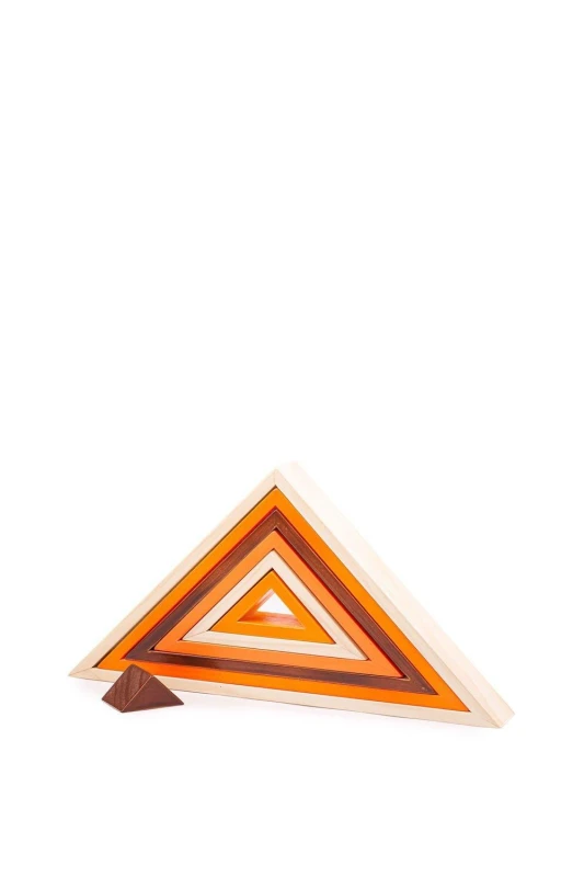 Image of Bigjigs Toys Wooden Stacking Triangles Natural unisex
