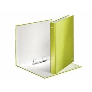 image of Leitz WOW A4 Ring Binder 2 D-Ring 250 Sheets Maxi Green Pack of 10