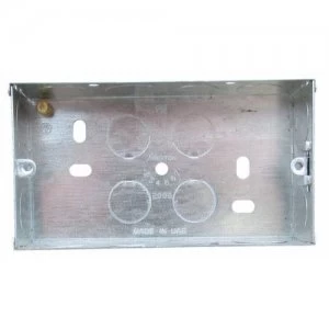 image of ESR 2 Gang 25mm Single Flush Recessed Galvanised Metal Back Box