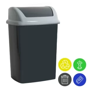 image of Dustbin Anthracite 24L Sling Lid