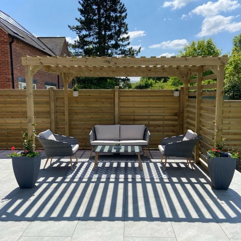 Image of Rutland County Garden Furniture Ltd Shade Pergola - Wood - L300 x W300 x H270cm - Light Green Light Green Unisex