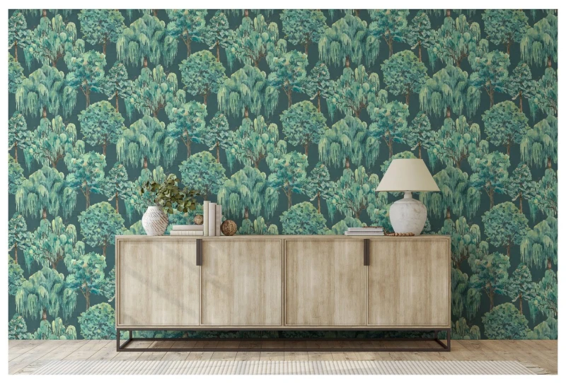Image of Esselle Home Esselle Home Whispering Willow Navy Wallpaper