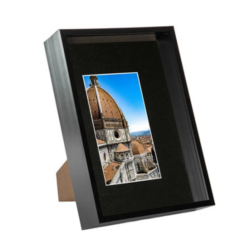 Image of Nicola Spring A4 (8 X 12") Deep Photo Frame - Black/black Mount - 3D Deep Box Picture Frame Display Case (31 X 22Cm)